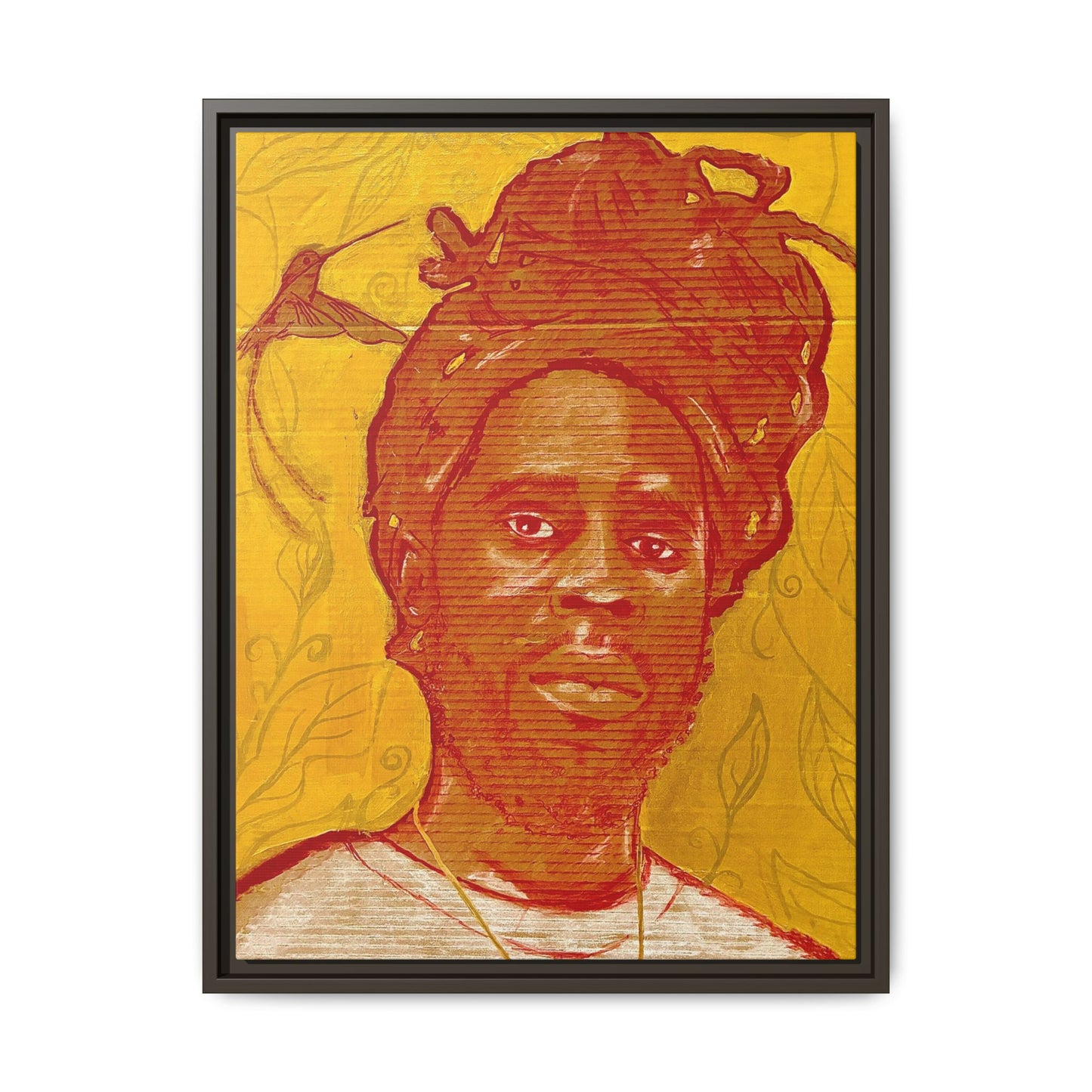 Chronixx "Eternal Light"- Framed Matte Canvas Portrait — Red Pencil &24k goldleaf Chronixx Art Print