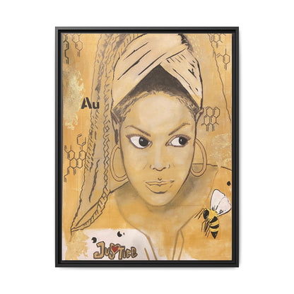 Janet Jackson- Gold "Au" Series Framed Multi-Color Matte Canvas Art -
