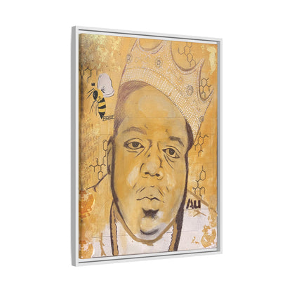 Biggie Smalls - Gold "Au" Series Framed Multi-Color Canvas Art  Hip Hop Culture