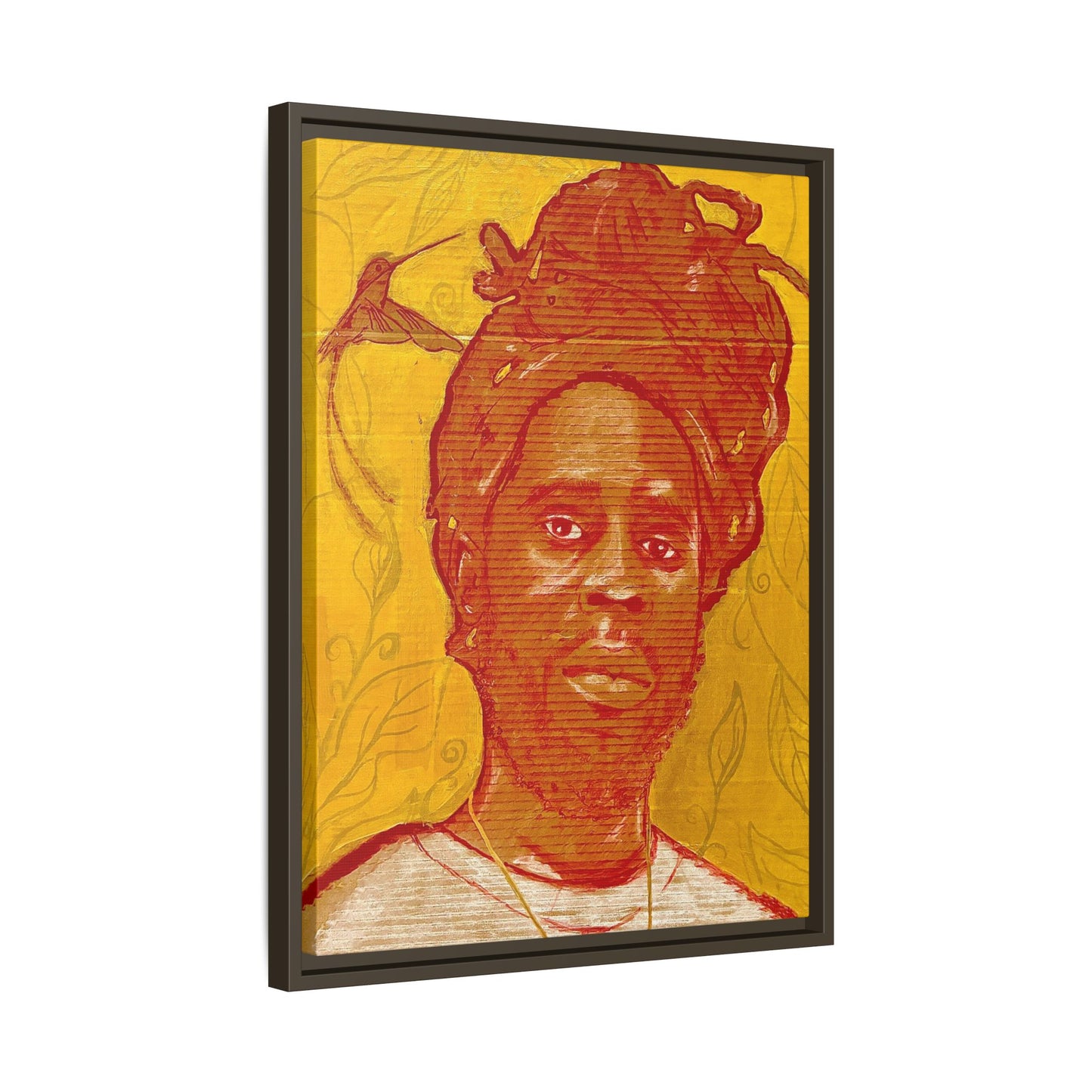 Chronixx "Eternal Light"- Framed Matte Canvas Portrait — Red Pencil &24k goldleaf Chronixx Art Print