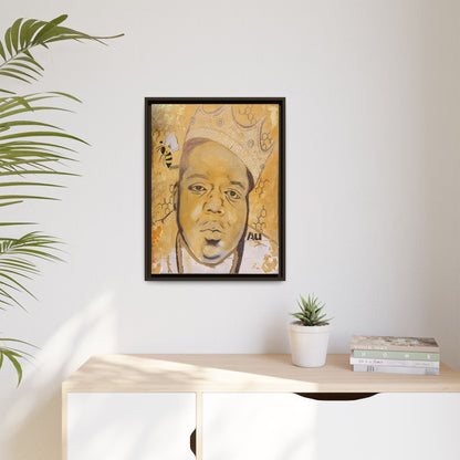 Biggie Smalls - Gold "Au" Series Framed Multi-Color Canvas Art  Hip Hop Culture