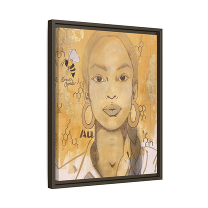 Sade- Gold "Au" Series Framed Canvas Art Multi-Color Wall Decor