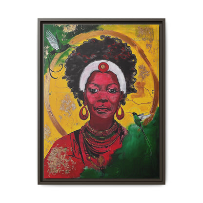 "Love from the Ancestors, meeting in Sun" -Framed Matte Canvas Art