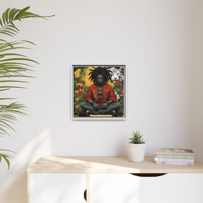 AfroBotRai White Tiger Meditation "Meditation" Canvas Gallery Wraps