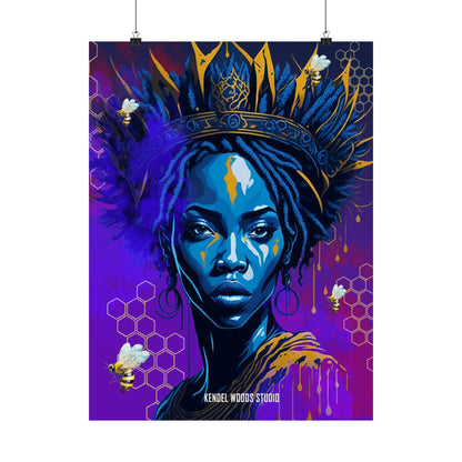 New Type Indigo Matte Vertical Posters