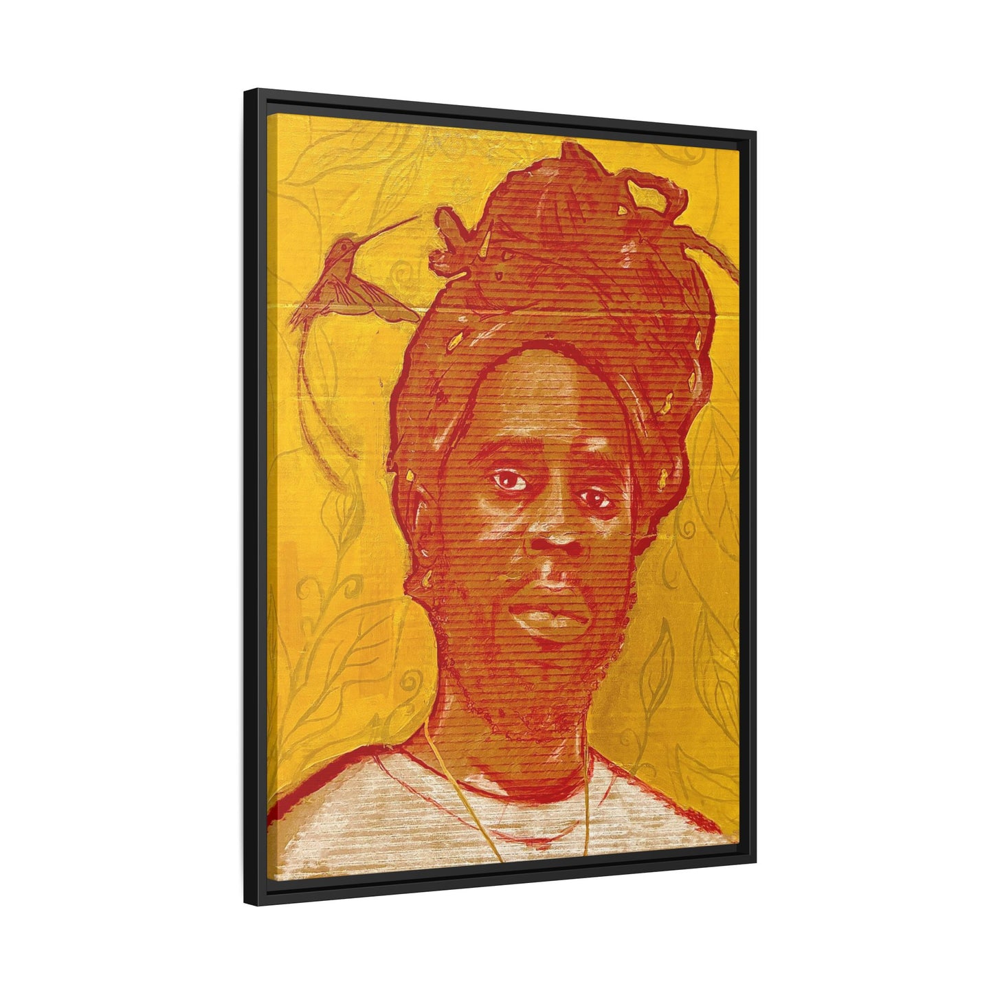 Chronixx "Eternal Light"- Framed Matte Canvas Portrait — Red Pencil &24k goldleaf Chronixx Art Print