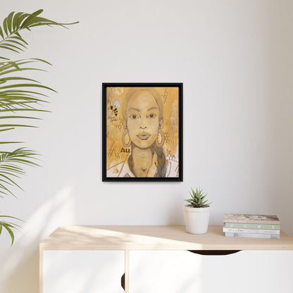 Sade- Gold "Au" Series Framed Canvas Art Multi-Color Wall Decor