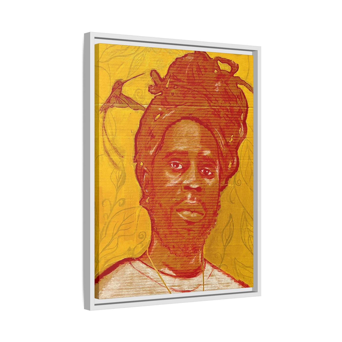 Chronixx "Eternal Light"- Framed Matte Canvas Portrait — Red Pencil &24k goldleaf Chronixx Art Print