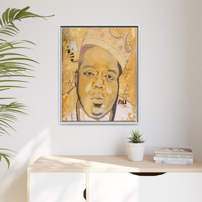 Biggie Smalls - Gold "Au" Series Framed Multi-Color Canvas Art  Hip Hop Culture