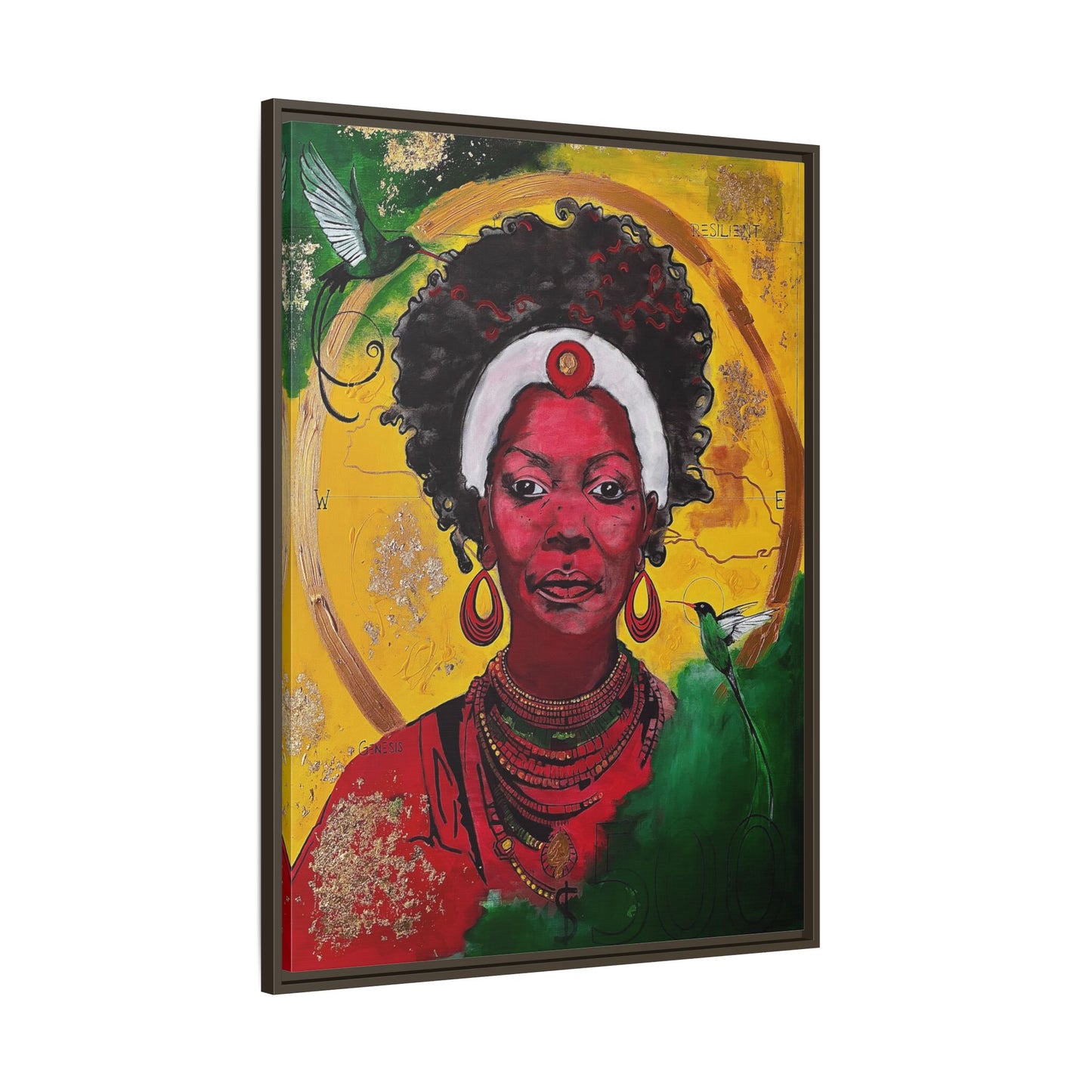"Love from the Ancestors, meeting in Sun" -Framed Matte Canvas Art