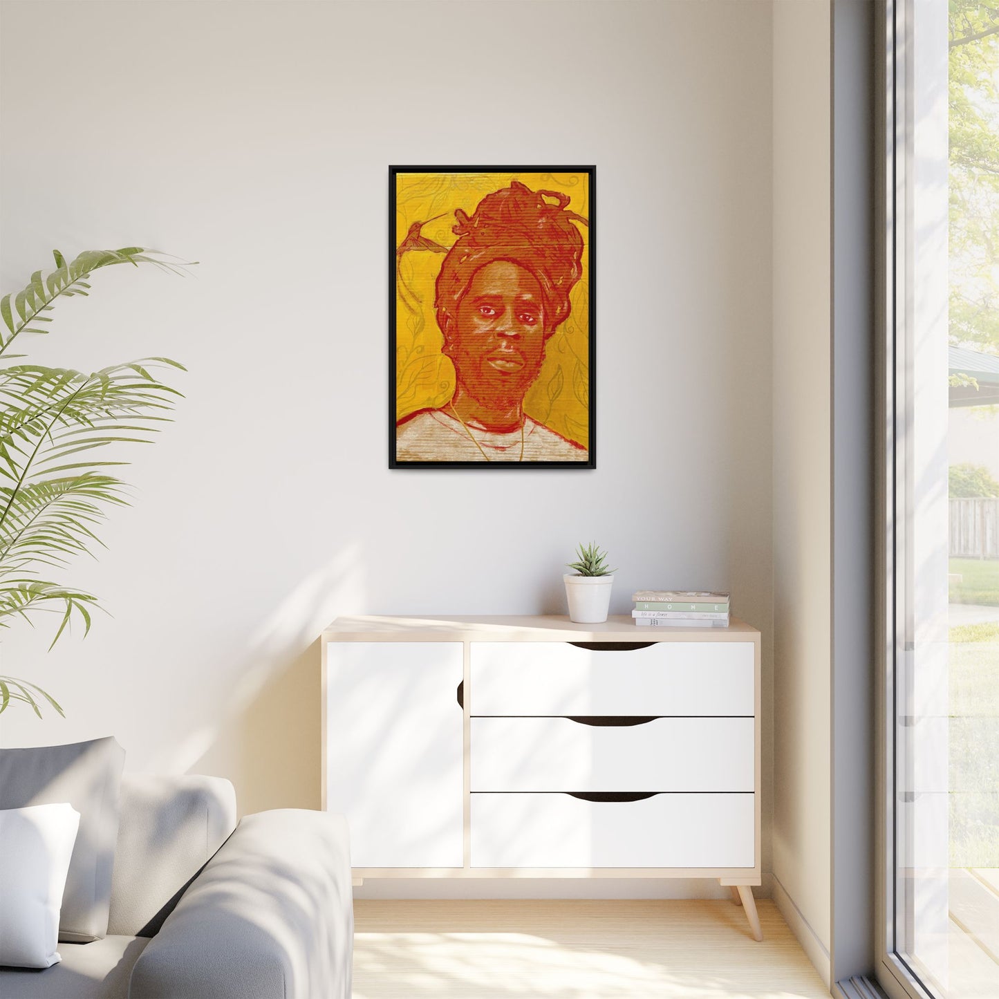 Chronixx "Eternal Light"- Framed Matte Canvas Portrait — Red Pencil &24k goldleaf Chronixx Art Print