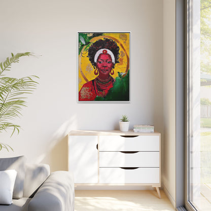 "Love from the Ancestors, meeting in Sun" -Framed Matte Canvas Art