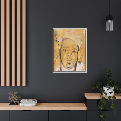 Biggie Smalls - Gold "Au" Series Framed Multi-Color Canvas Art  Hip Hop Culture