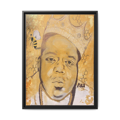 Biggie Smalls - Gold "Au" Series Framed Multi-Color Canvas Art  Hip Hop Culture