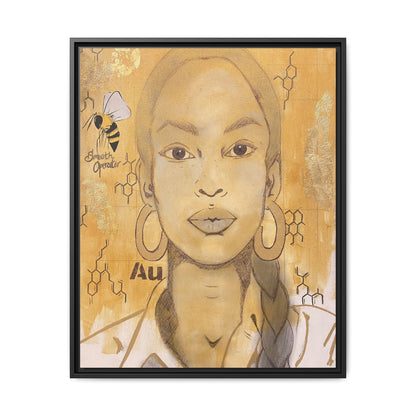 Sade- Gold "Au" Series Framed Canvas Art Multi-Color Wall Decor