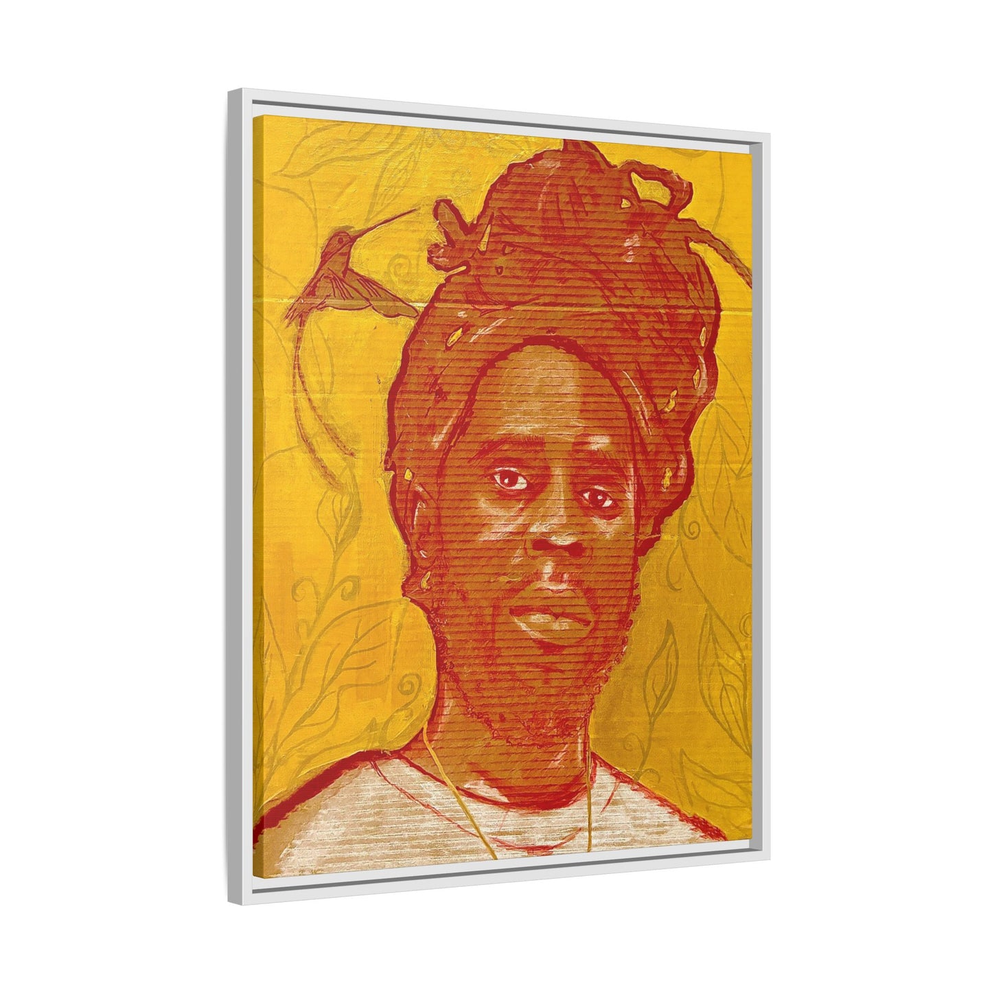 Chronixx "Eternal Light"- Framed Matte Canvas Portrait — Red Pencil &24k goldleaf Chronixx Art Print
