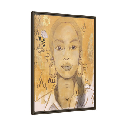 Sade- Gold "Au" Series Framed Canvas Art Multi-Color Wall Decor