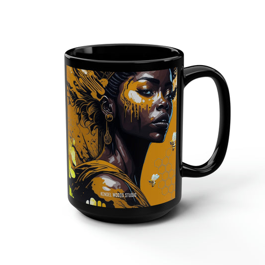 New Type Orange Black Mug, 15oz