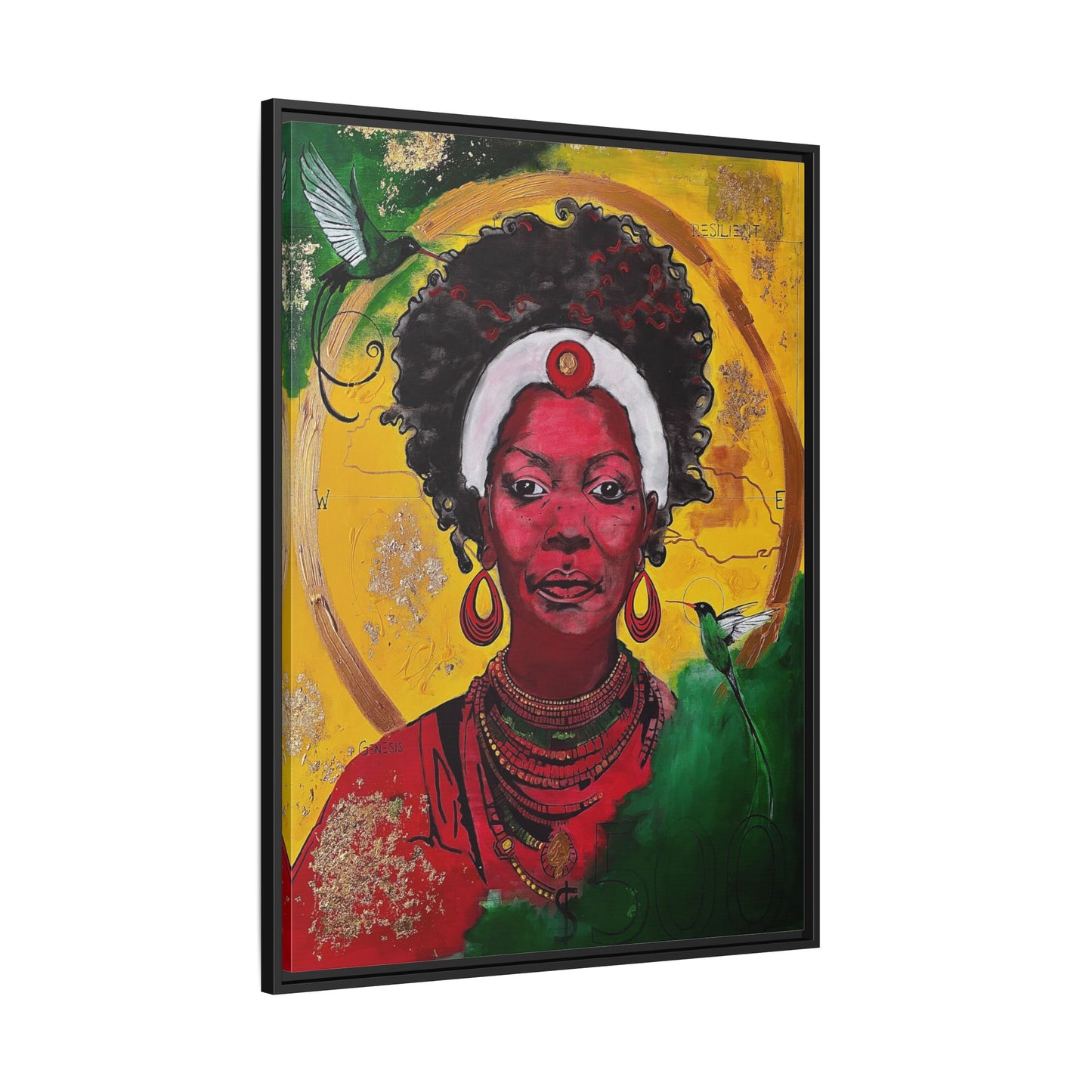 "Love from the Ancestors, meeting in Sun" -Framed Matte Canvas Art