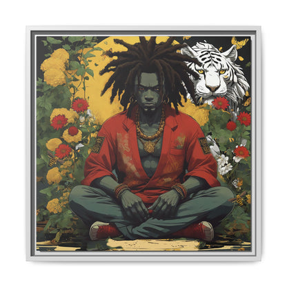 AfroBotRai White Tiger Meditation "Meditation" Canvas Gallery Wraps
