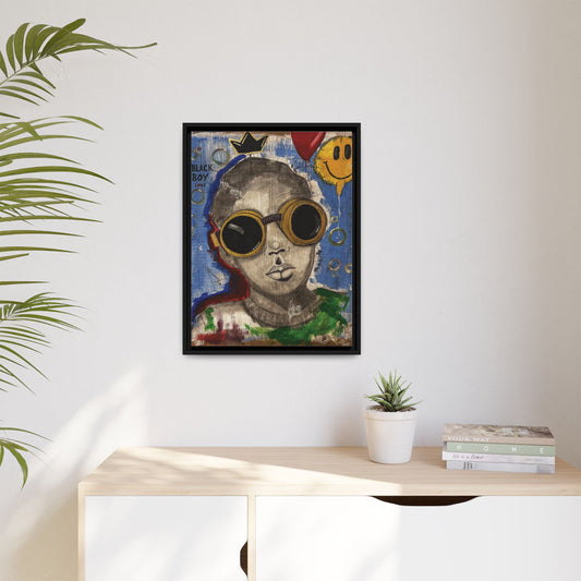 Black Boy Joy "Prince" -Framed Canvas Art Print  Multi-Color Wall Decor