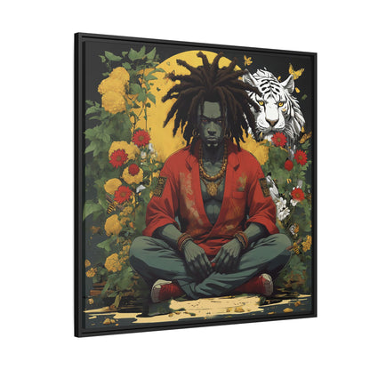 AfroBotRai White Tiger Meditation "Meditation" Canvas Gallery Wraps