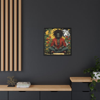 AfroBotRai White Tiger Meditation "Meditation" Canvas Gallery Wraps