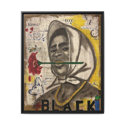 Gold In My Mouth -Framed Matte Canvas Art