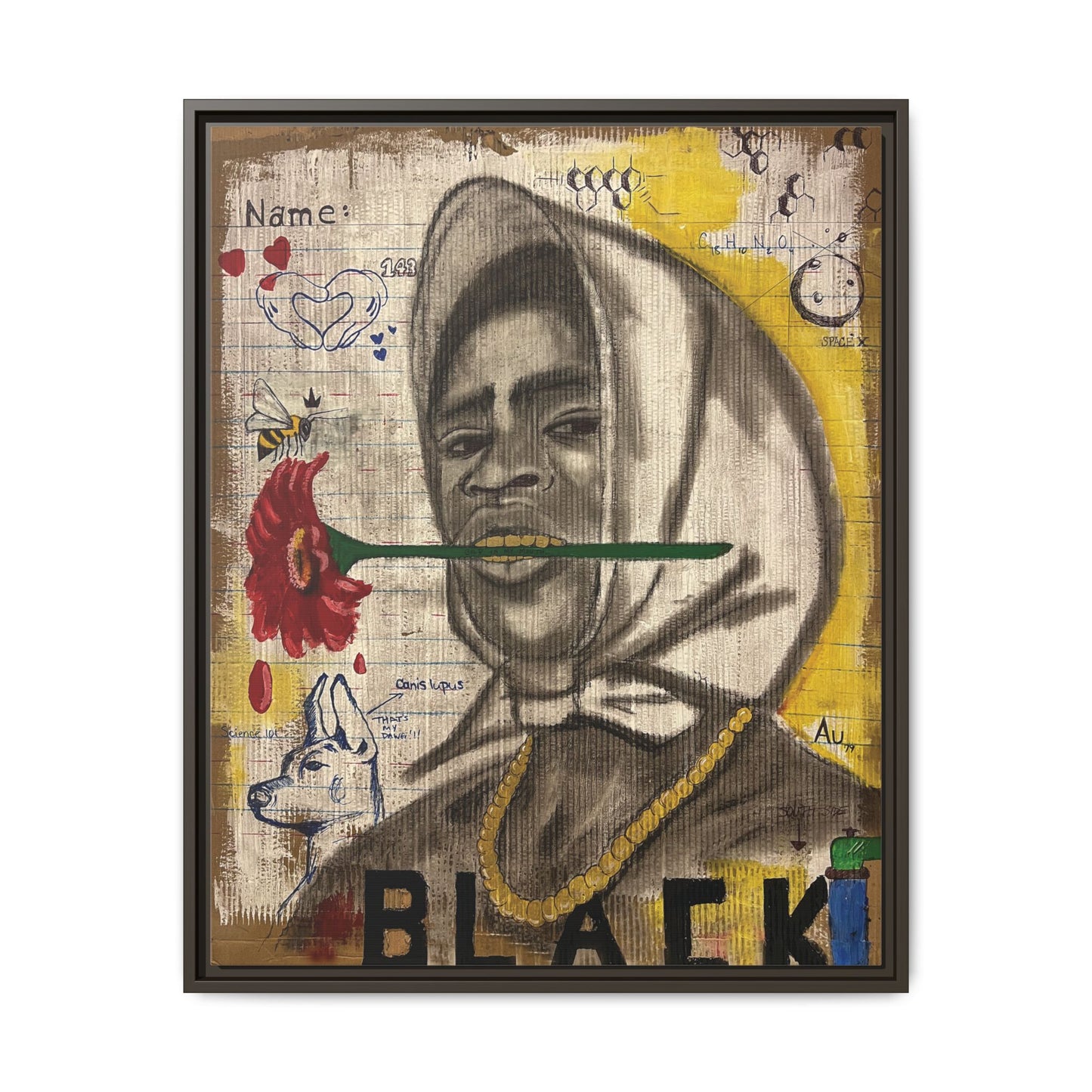 Gold In My Mouth -Framed Matte Canvas Art
