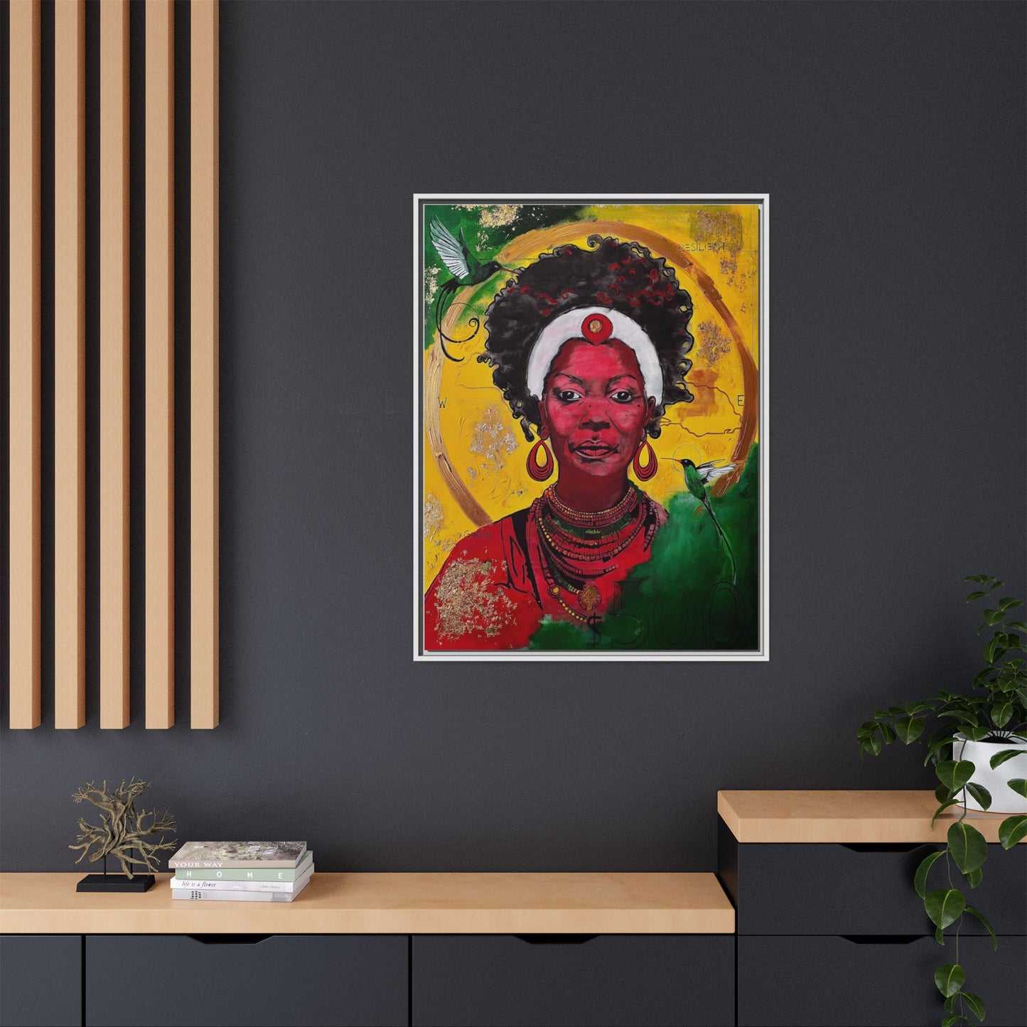 "Love from the Ancestors, meeting in Sun" -Framed Matte Canvas Art