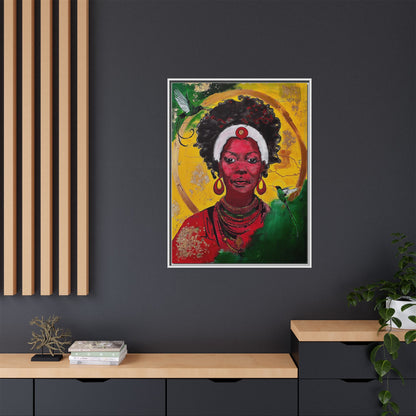 "Love from the Ancestors, meeting in Sun" -Framed Matte Canvas Art