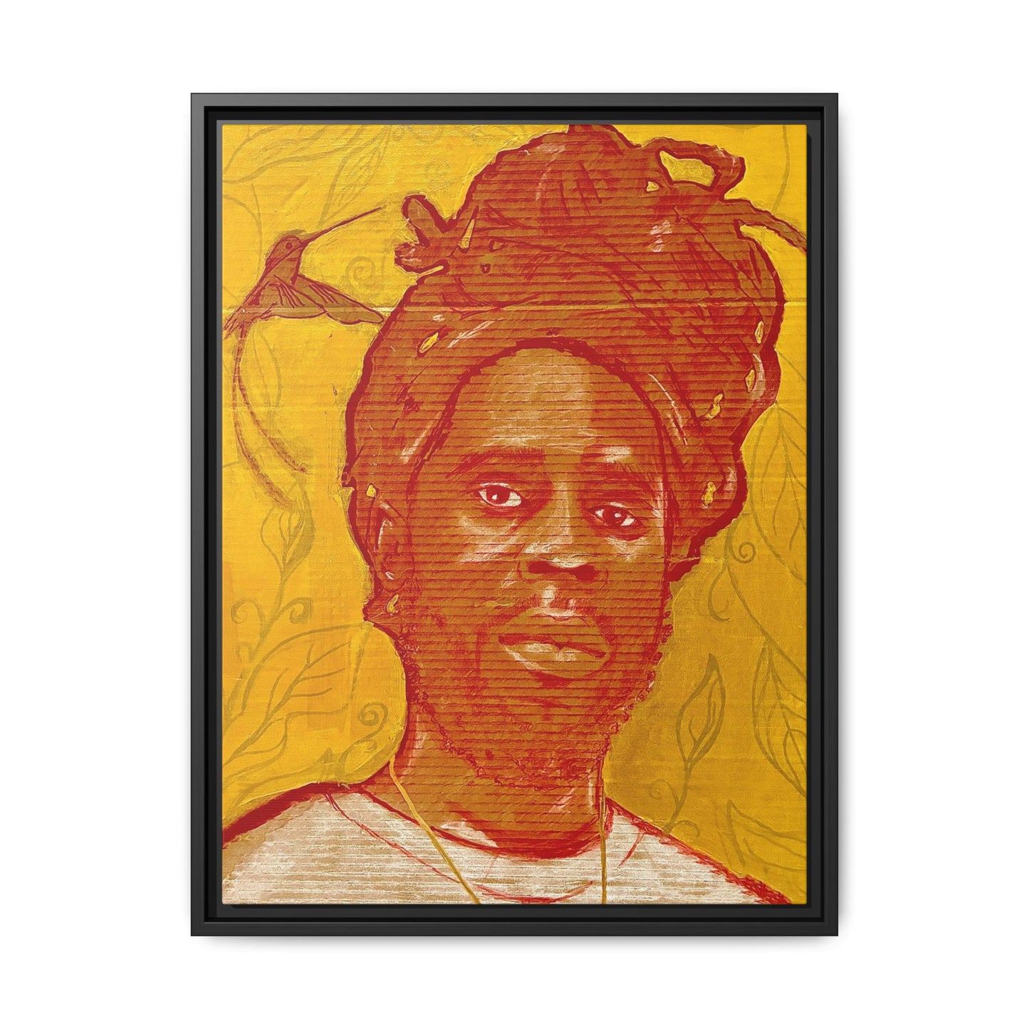 Chronixx "Eternal Light"- Framed Matte Canvas Portrait — Red Pencil &24k goldleaf Chronixx Art Print