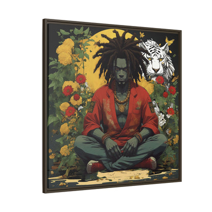 AfroBotRai White Tiger Meditation "Meditation" Canvas Gallery Wraps