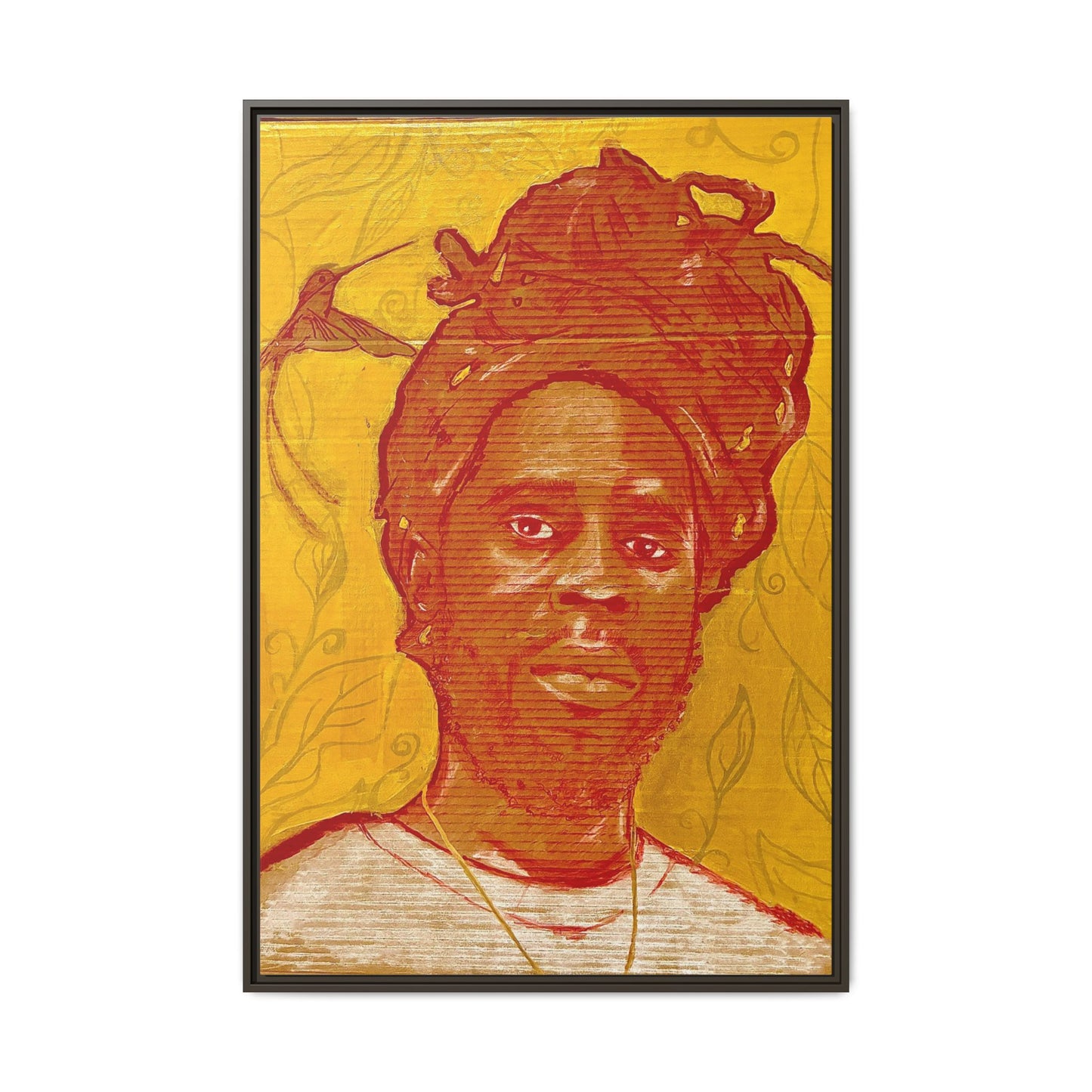 Chronixx "Eternal Light"- Framed Matte Canvas Portrait — Red Pencil &24k goldleaf Chronixx Art Print