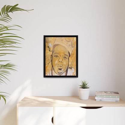 Biggie Smalls - Gold "Au" Series Framed Multi-Color Canvas Art  Hip Hop Culture