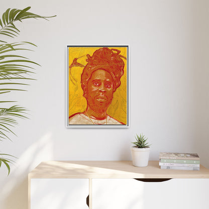 Chronixx "Eternal Light"- Framed Matte Canvas Portrait — Red Pencil &24k goldleaf Chronixx Art Print