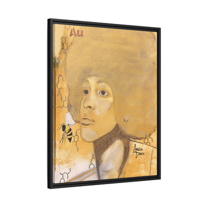 Angela Davis- Gold "Au" Series Framed Matte Canvas Art