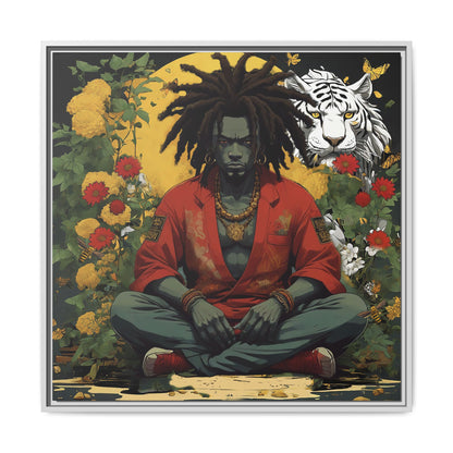 AfroBotRai White Tiger Meditation "Meditation" Canvas Gallery Wraps