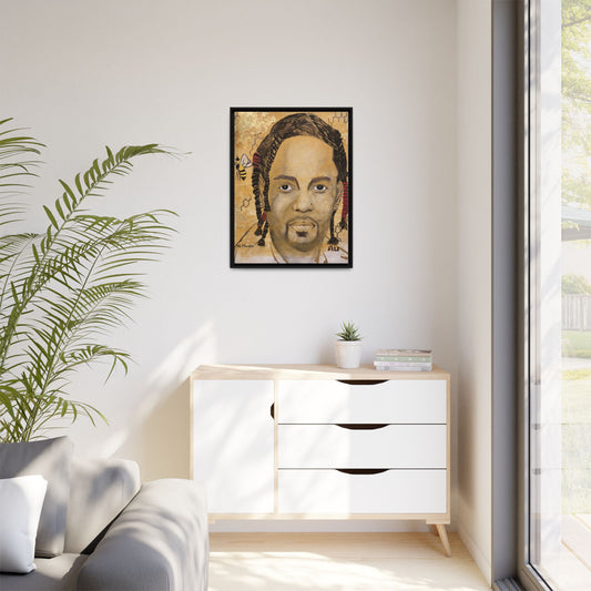 Mr. Morale- Gold "Au" Series  Framed Matte Canvas Art