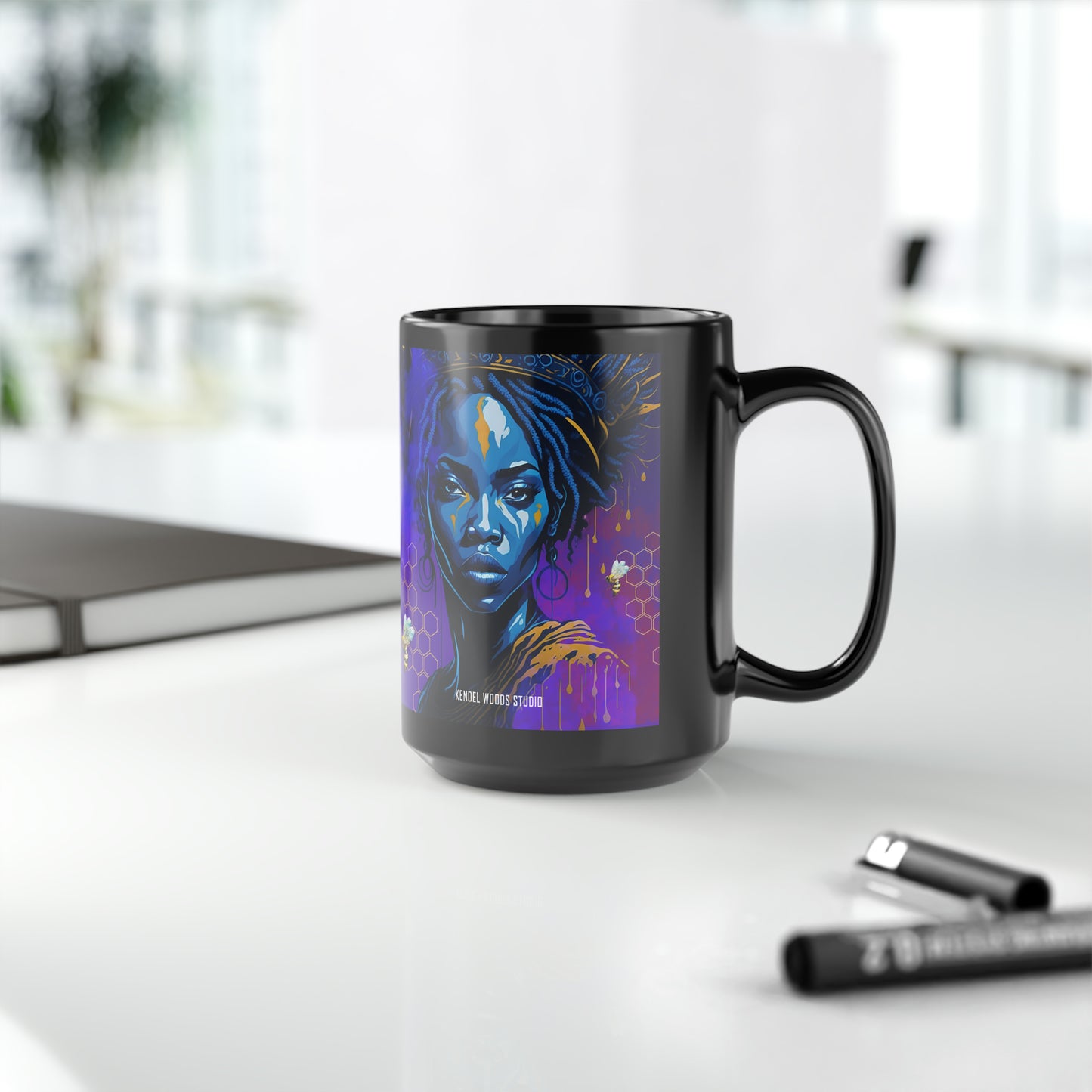 New Type Indigo Black Mug, 15oz