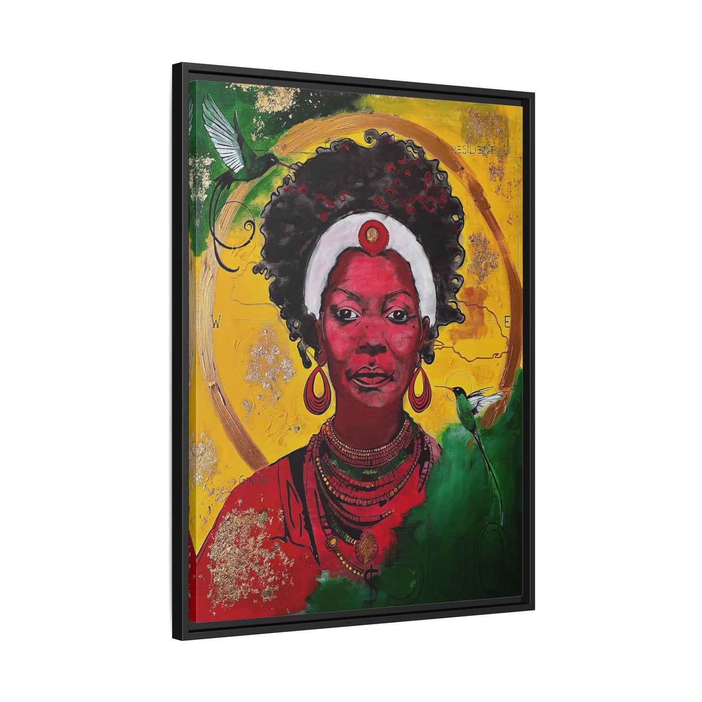 "Love from the Ancestors, meeting in Sun" -Framed Matte Canvas Art