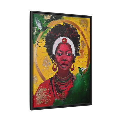 "Love from the Ancestors, meeting in Sun" -Framed Matte Canvas Art