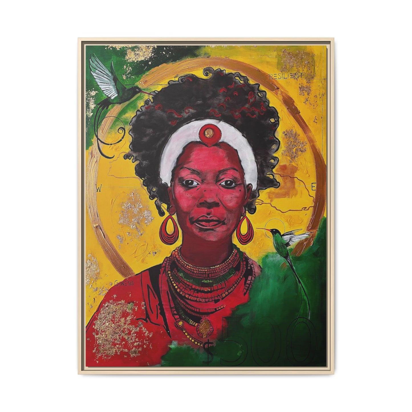 "Love from the Ancestors, meeting in Sun" -Framed Matte Canvas Art