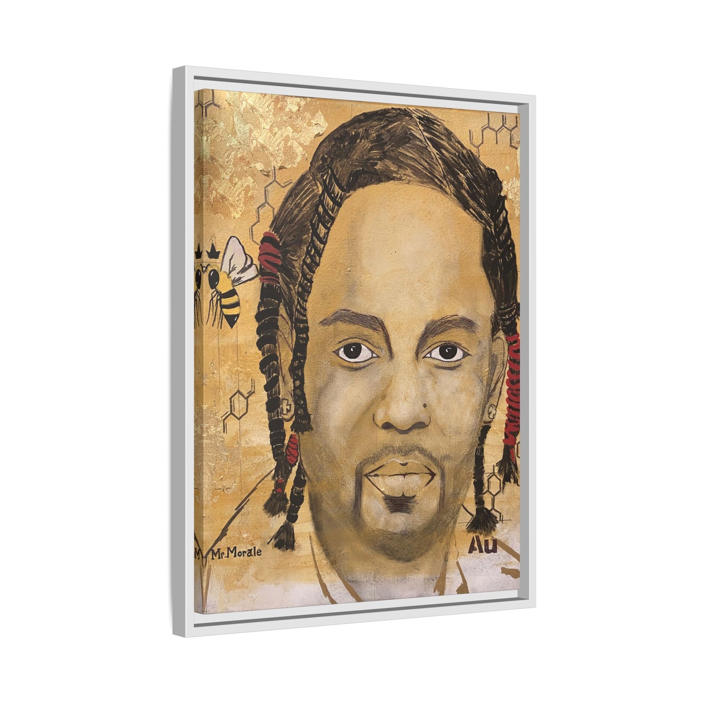 Mr. Morale- Gold "Au" Series  Framed Matte Canvas Art