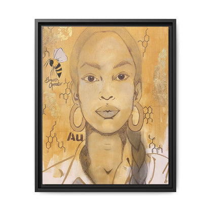 Sade- Gold "Au" Series Framed Canvas Art Multi-Color Wall Decor
