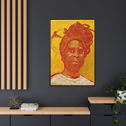 Chronixx "Eternal Light"- Framed Matte Canvas Portrait — Red Pencil &24k goldleaf Chronixx Art Print