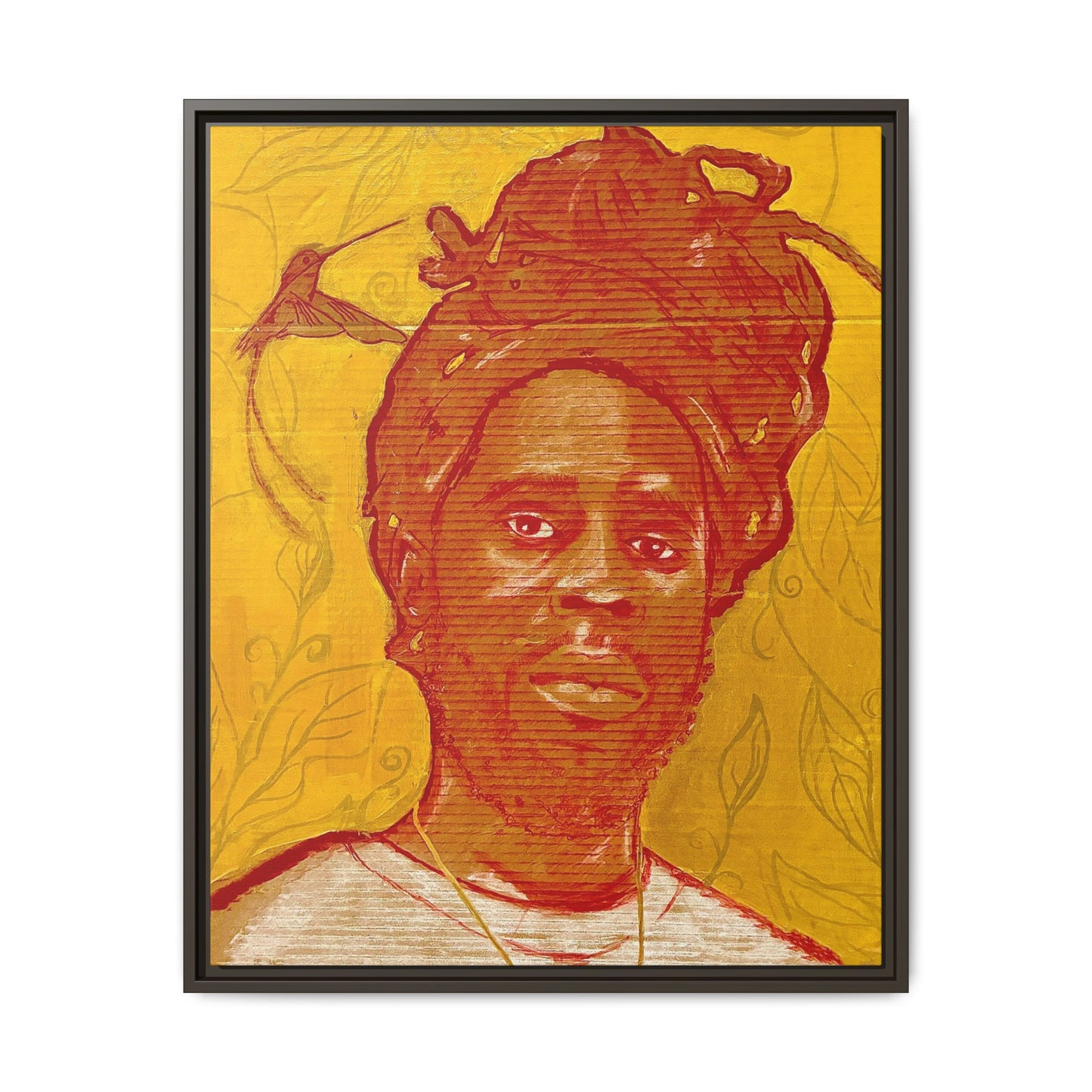 Chronixx "Eternal Light"- Framed Matte Canvas Portrait — Red Pencil &24k goldleaf Chronixx Art Print