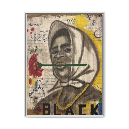 Gold In My Mouth -Framed Matte Canvas Art