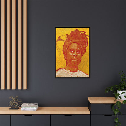 Chronixx "Eternal Light"- Framed Matte Canvas Portrait — Red Pencil &24k goldleaf Chronixx Art Print