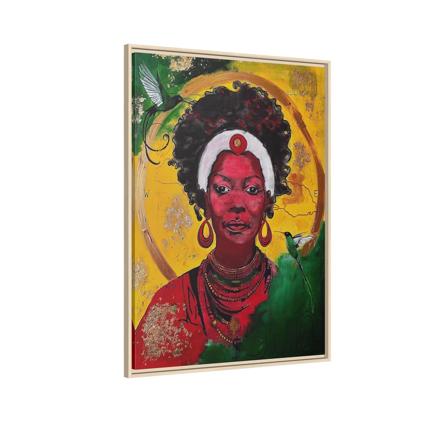 "Love from the Ancestors, meeting in Sun" -Framed Matte Canvas Art